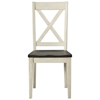 Transitional Solid Wood Side Chair with X Back Design