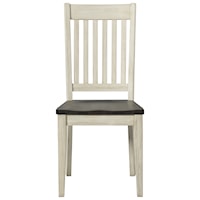 Transitional Solid Wood Side Chair with Slatted Back