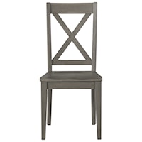 Transitional Solid Wood Side Chair with X Back Design