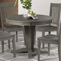 Transitional Solid Wood Pedestal Table with Removable Leaf