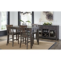 Transitional 5-Piece Counter Height Table Set