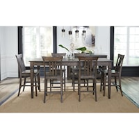 Transitional 7-Piece Counter Height Table Set
