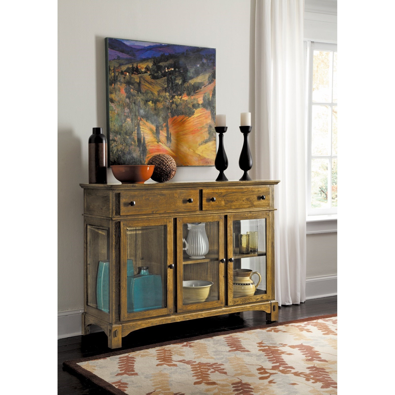Serving credenza top