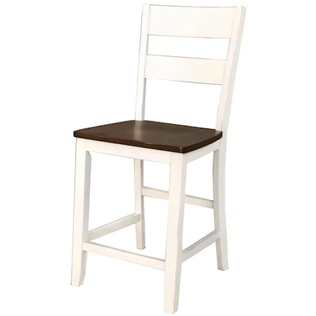 Two Tone Ladderback Counterheight Stool