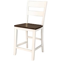 Two Tone Ladderback Counterheight Stool