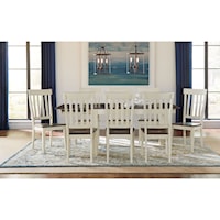 9 Piece Dining Table and Slatback Chairs Set