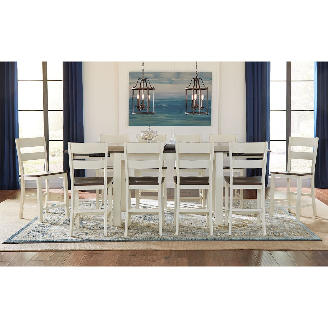 A-A Mariposa 11 Piece Counter Height Dining Set