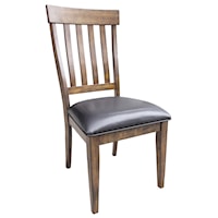 Slatback Side Chair with Upholstered Seat