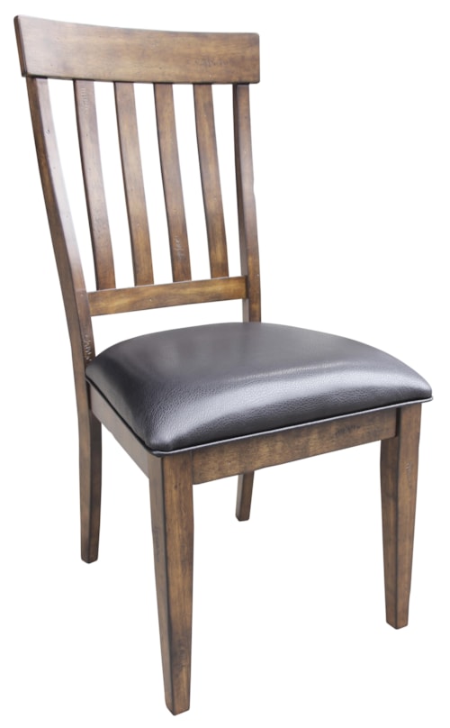 Slatback Side Chair with Upholstered Seat