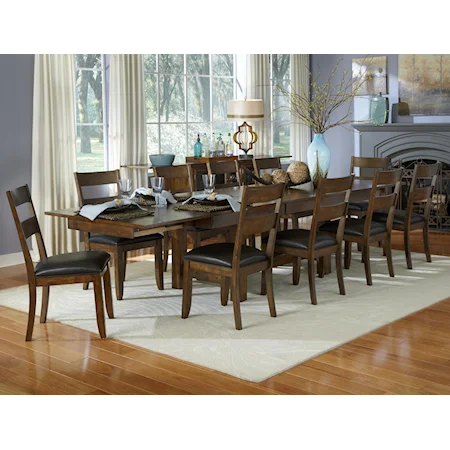 11 Piece Trestle Table and Ladderback Chairs Set