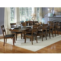 11 Piece Trestle Table and Ladderback Chairs Set