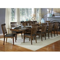 11 Piece Trestle Table and Slatback Chairs Set