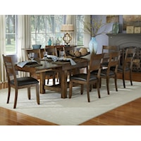 9 Piece Trestle Table and Ladderback Chairs Set