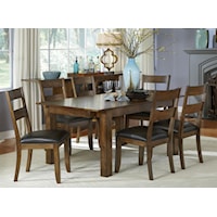 7 Piece Rectangle Table and Ladderback Chairs Set