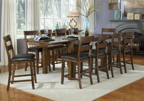 11 Piece Gathering Table and Ladderback Side Chair Set