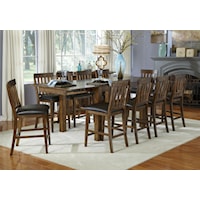 11 Piece Gathering Table and Slatback Chairs Set