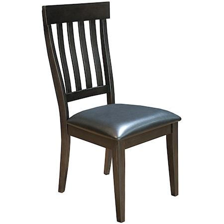 Slatback Side Chair with Upholstered Seat