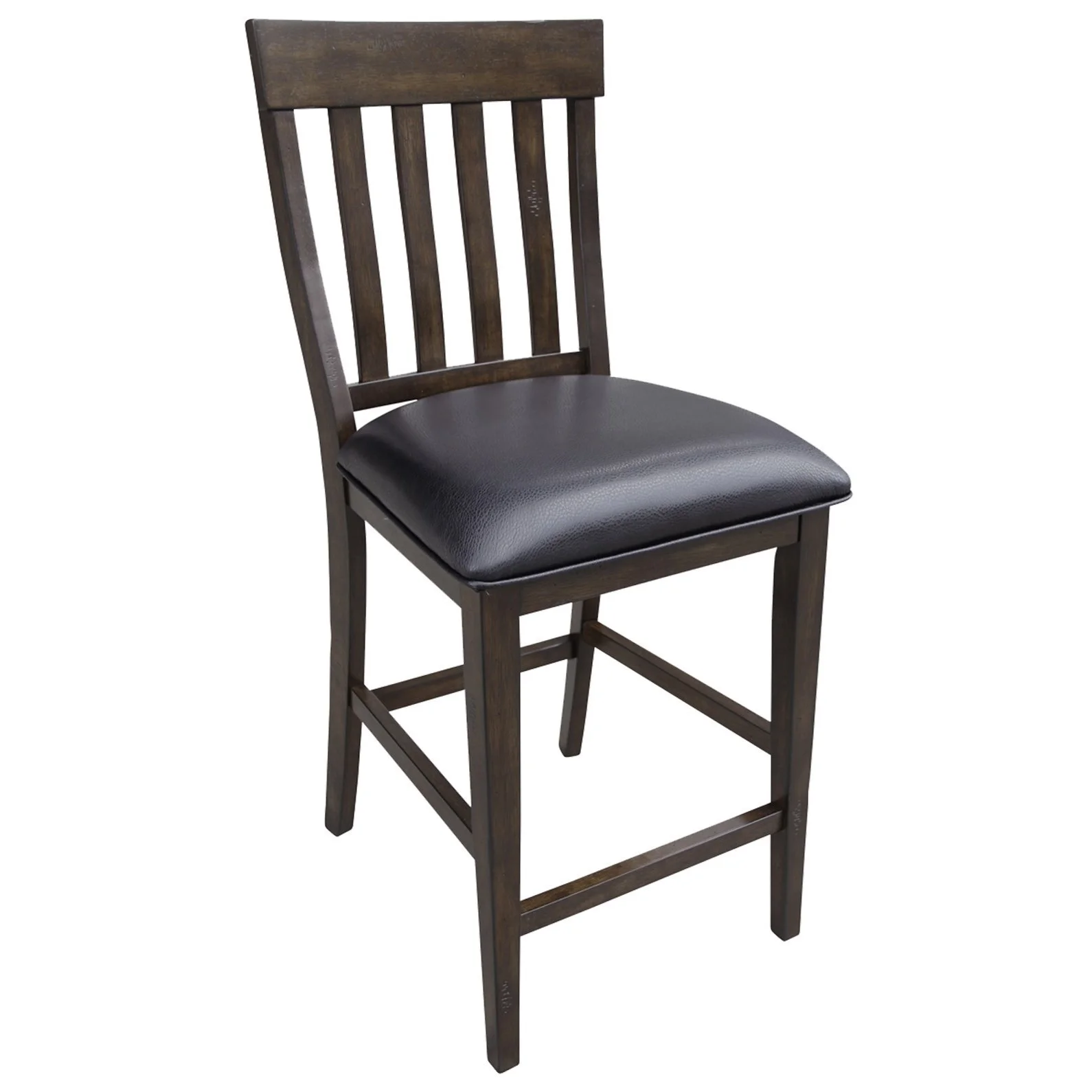 AAmerica Mariposa MRPWG365K Slatback Stools with Faux Leather Seat
