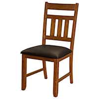 Slatback Upholstered Seat Side Chair