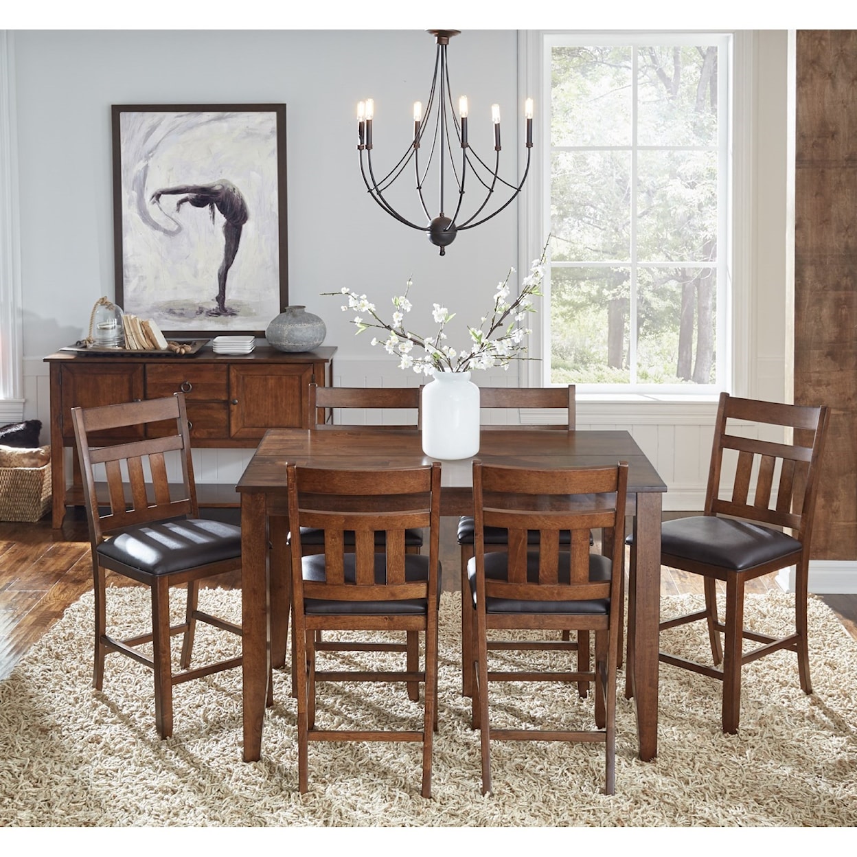 AAmerica Mason 7 Piece Gathering Height Dining Set