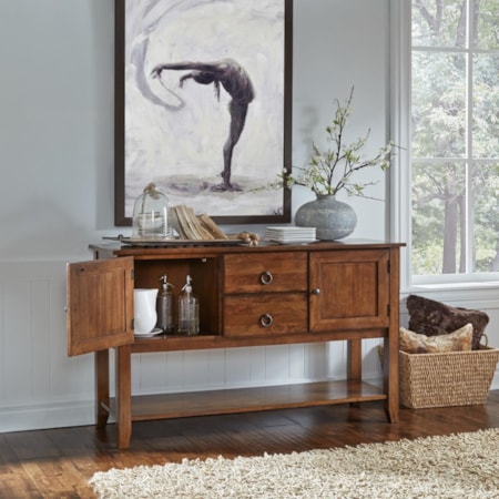 Server with Wood Shelf