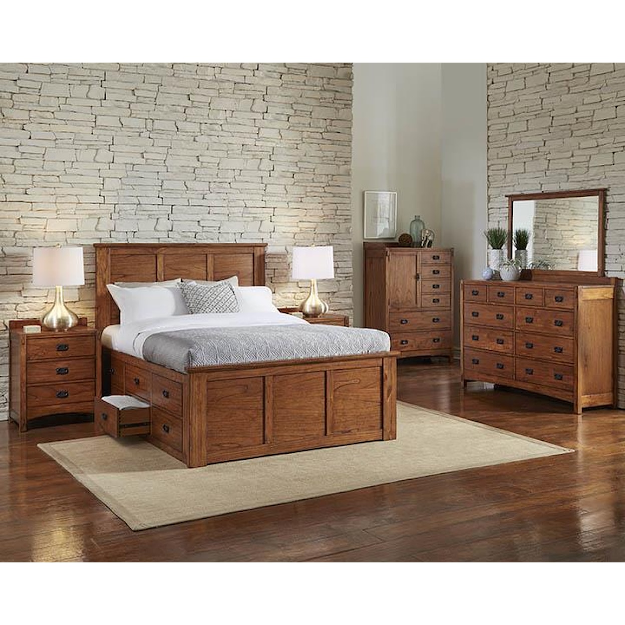 AAmerica Mission Hill Queen Captain Bed