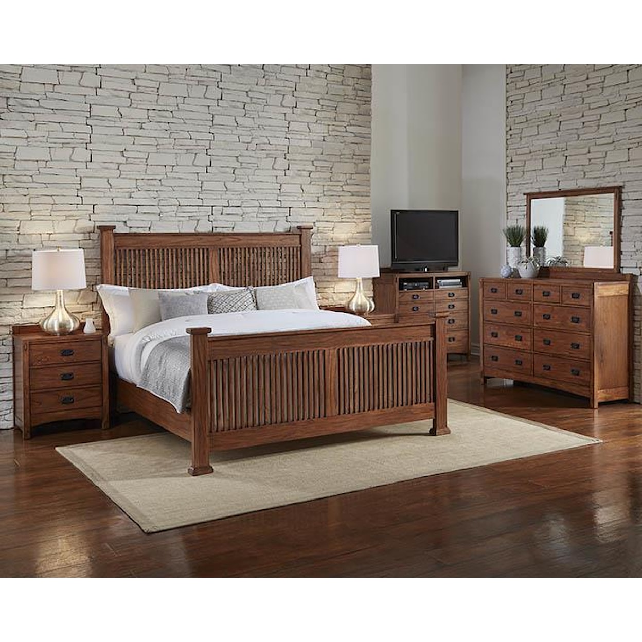 AAmerica Mission Hill King Slat Bed