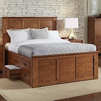 California King Captain's Bed with Storage Drawers