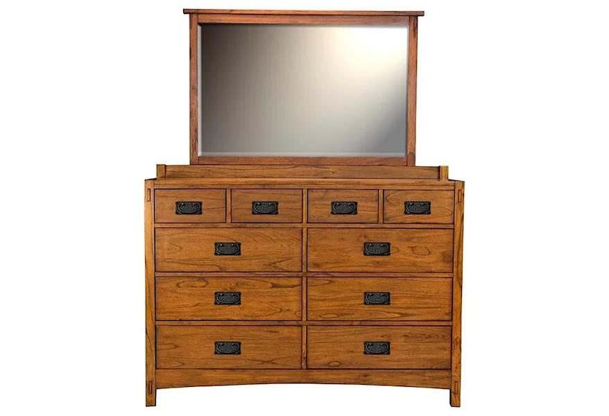 Mission Hill Dresser and Mirror by AAmerica at Conlin's Furniture