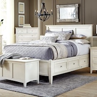 Cottage Style Solid Wood Queen Storage Bed