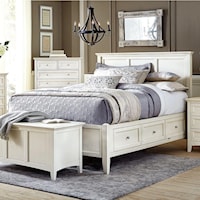 Cottage Style Solid Wood King Storage Bed