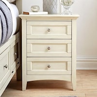 Cottage Style Nightstand with Metal Hardware
