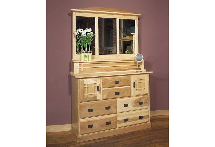 Amish Highlands Mule Chest & Dresser Mirror by AAmerica at Fashion Furniture