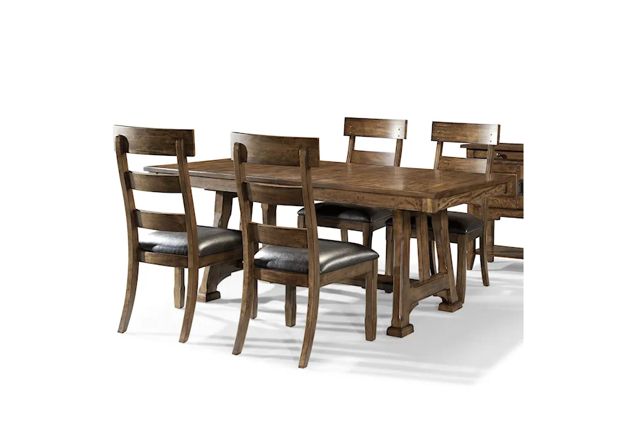 Ozark 5 Piece Trestle Table and Chair Set by AAmerica at Esprit Decor Home Furnishings