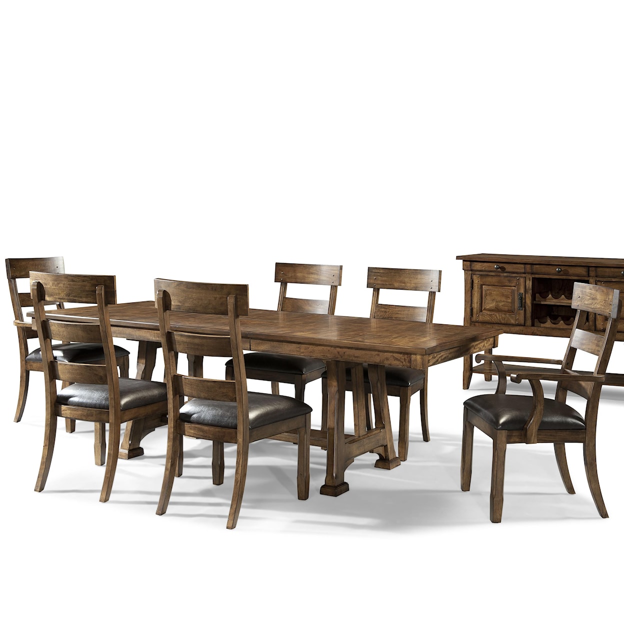 AAmerica Ozark 7 Piece Trestle Table and Chair Set