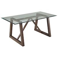 Contemporary Dining Table with Glass Top