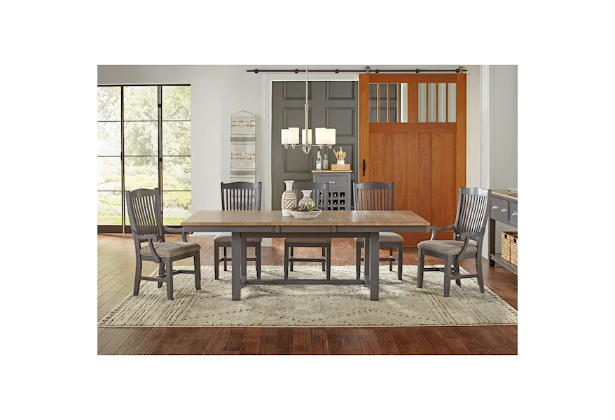 Port Townsend Trestle Table by AAmerica at Conlin's Furniture