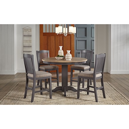 5-Piece Round Gathering Table and Chair Set