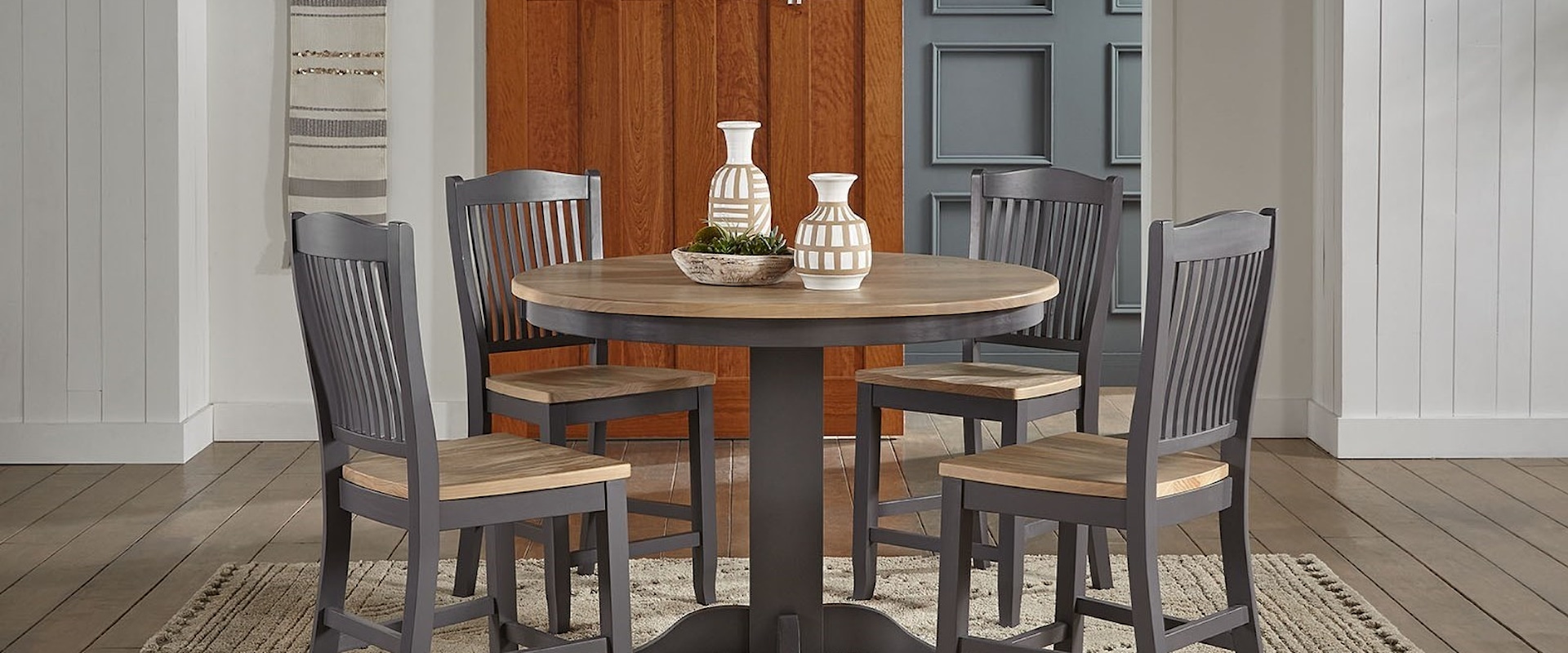 5-Piece Round Gathering Height Table and Chair Set
