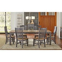 7 Pc Table & Chair Set- (Rectangle Table, 4 Side Chairs & 2 Arm Chairs)