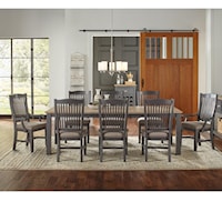 9 Pc Table & Chair Set- (Rectangle Table, 4 Upholstered Side Chairs & 2 Upholstered Arm Chairs)