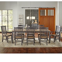 9 Pc Table & Chair Set- (Rectangle Table, 4 Side Chairs & 2 Arm Chairs)