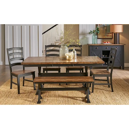 5 PC SET - TABLE & 4 CHAIRS WITH SELF STORING BUTTERFLY LEAF
