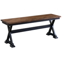 Rustic Solid Wood Dining Bench with Trestle Base