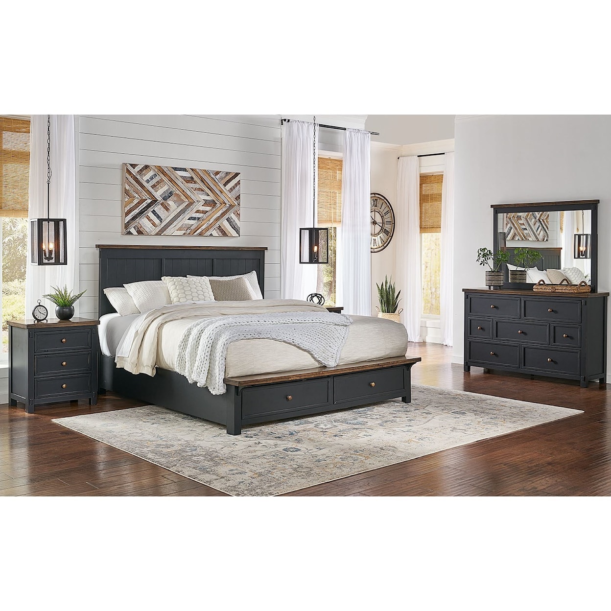 AAmerica Stormy Ridge AAMSTO/QSKIT Rustic Queen Storage Bed | Wayside ...