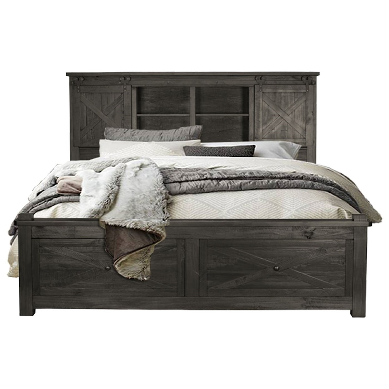 A-A Sun Valley Queen Bookcase Bed