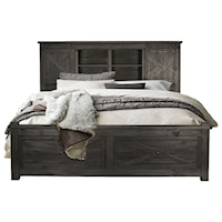 King Bookcase Bed with Footboard Storage