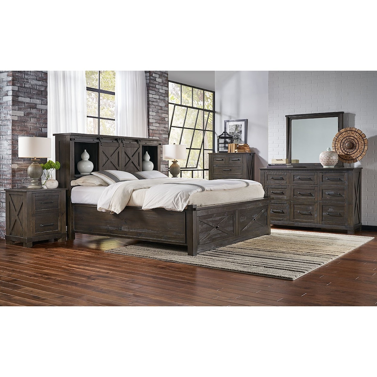A-A Sun Valley California King Bed with Footboard Bench