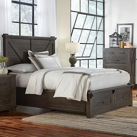 California King Bed with Footboard Bench