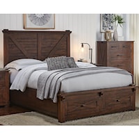 Queen Bed with Footboard Bench and Drawers